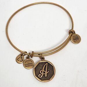 ALEX and ANI "A" Gold‎ Tone Bangle Bracelet